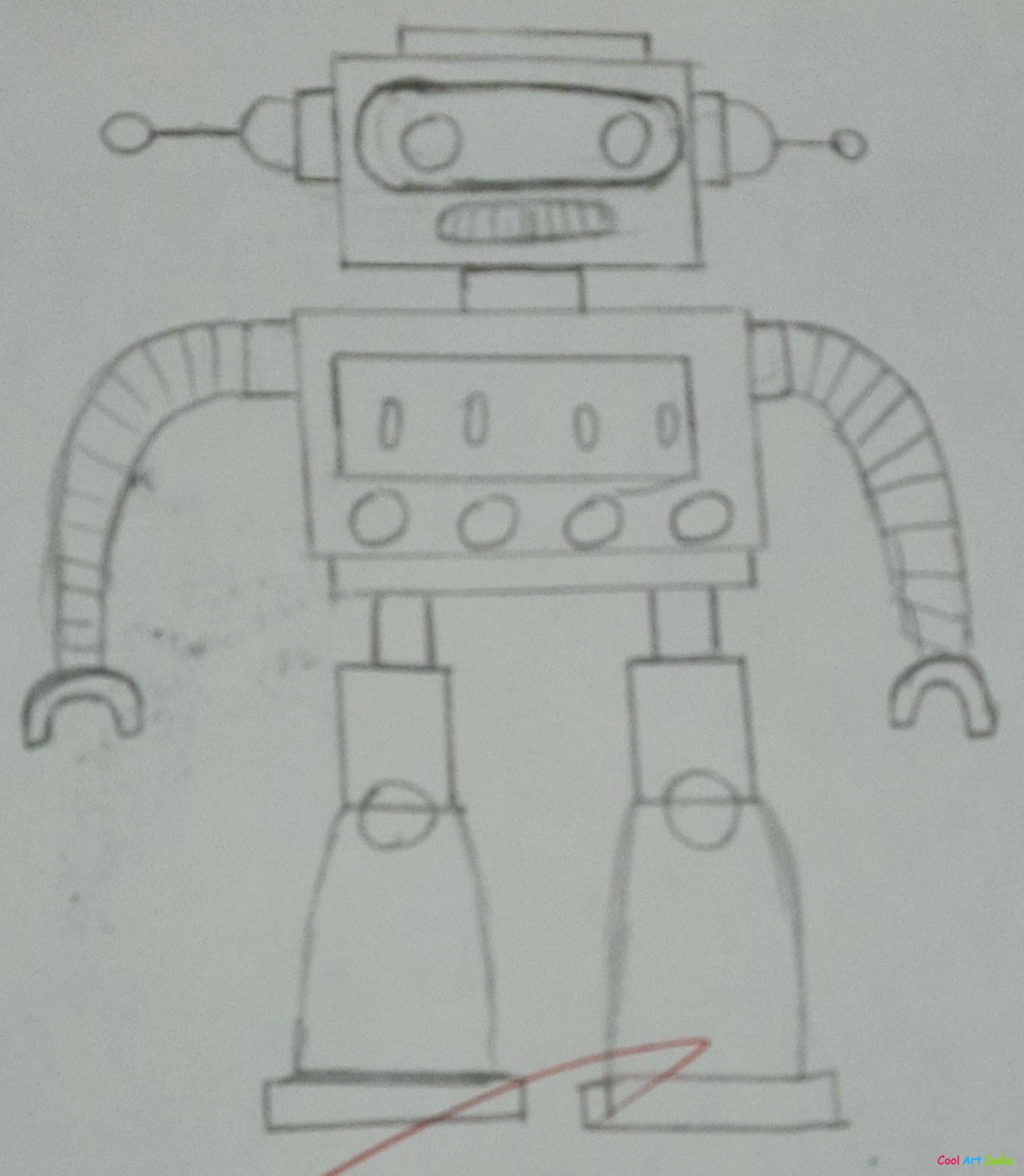 how to draw a cool robot