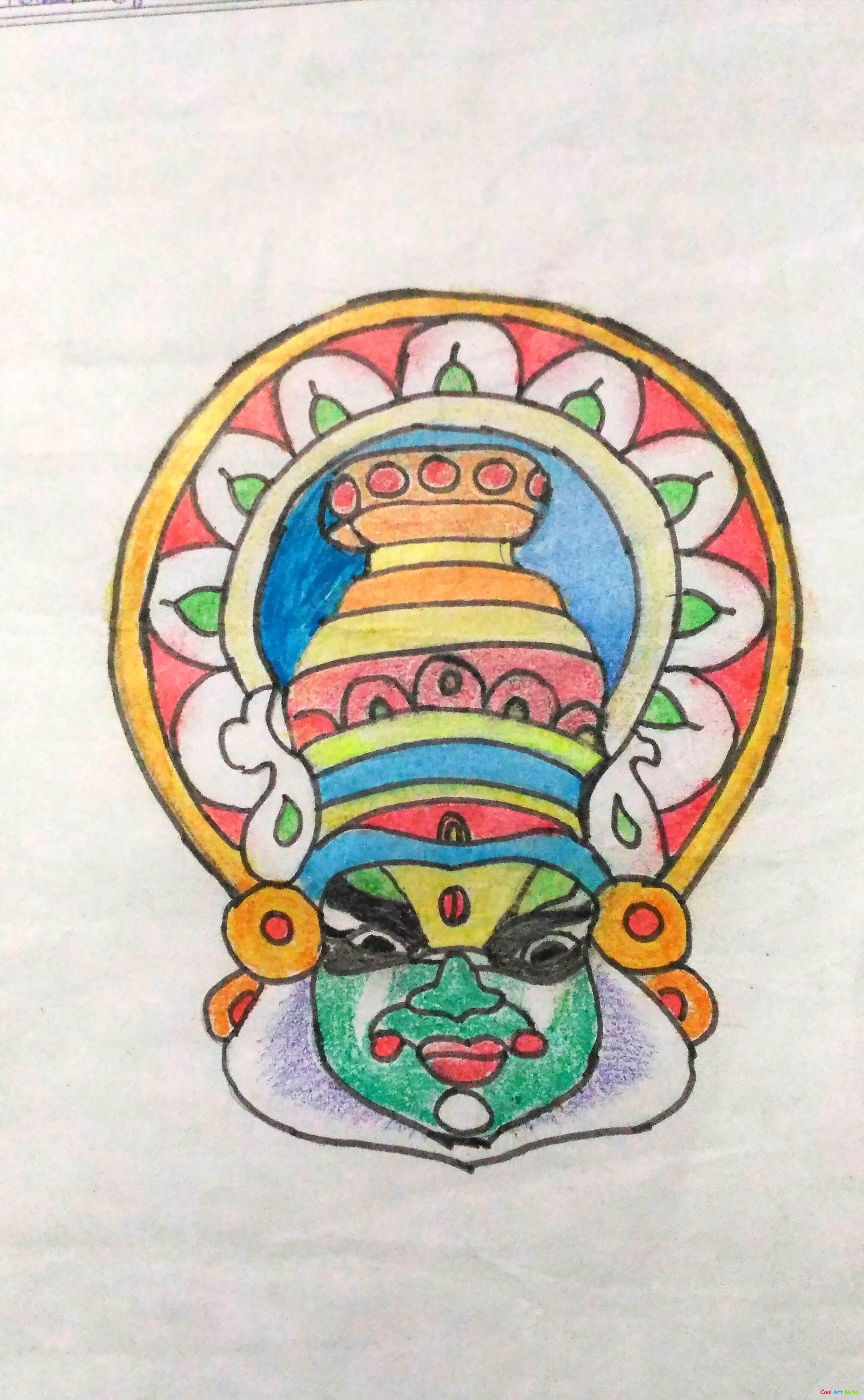 kathakali mask drawing