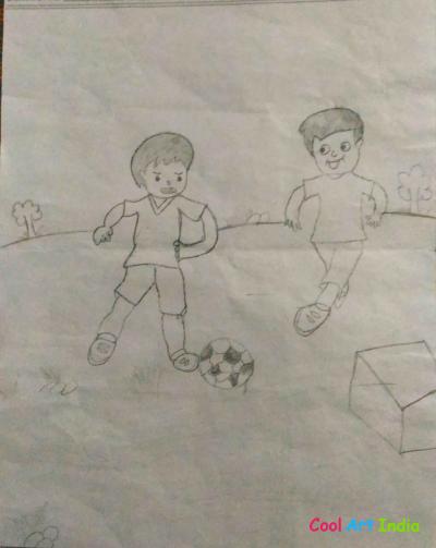 Boys playing football 