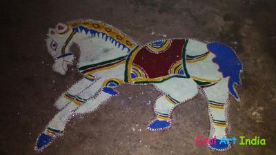 Horse rangoli