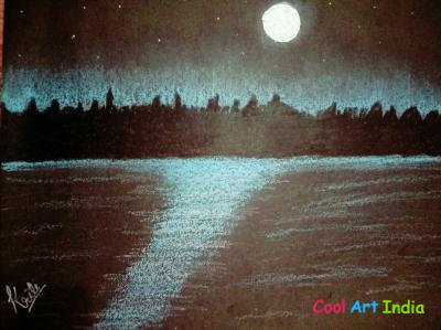 Night sea site scene