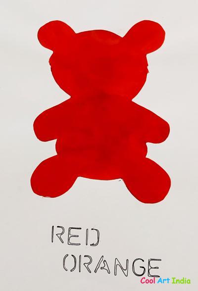 Teddy Bear in Red Orange