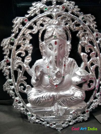 White Metal Ganesh Ji