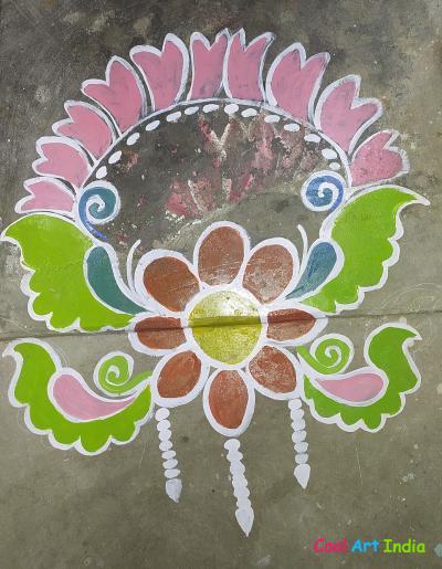 Colourful painting rangoli