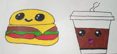 Burger and coffee